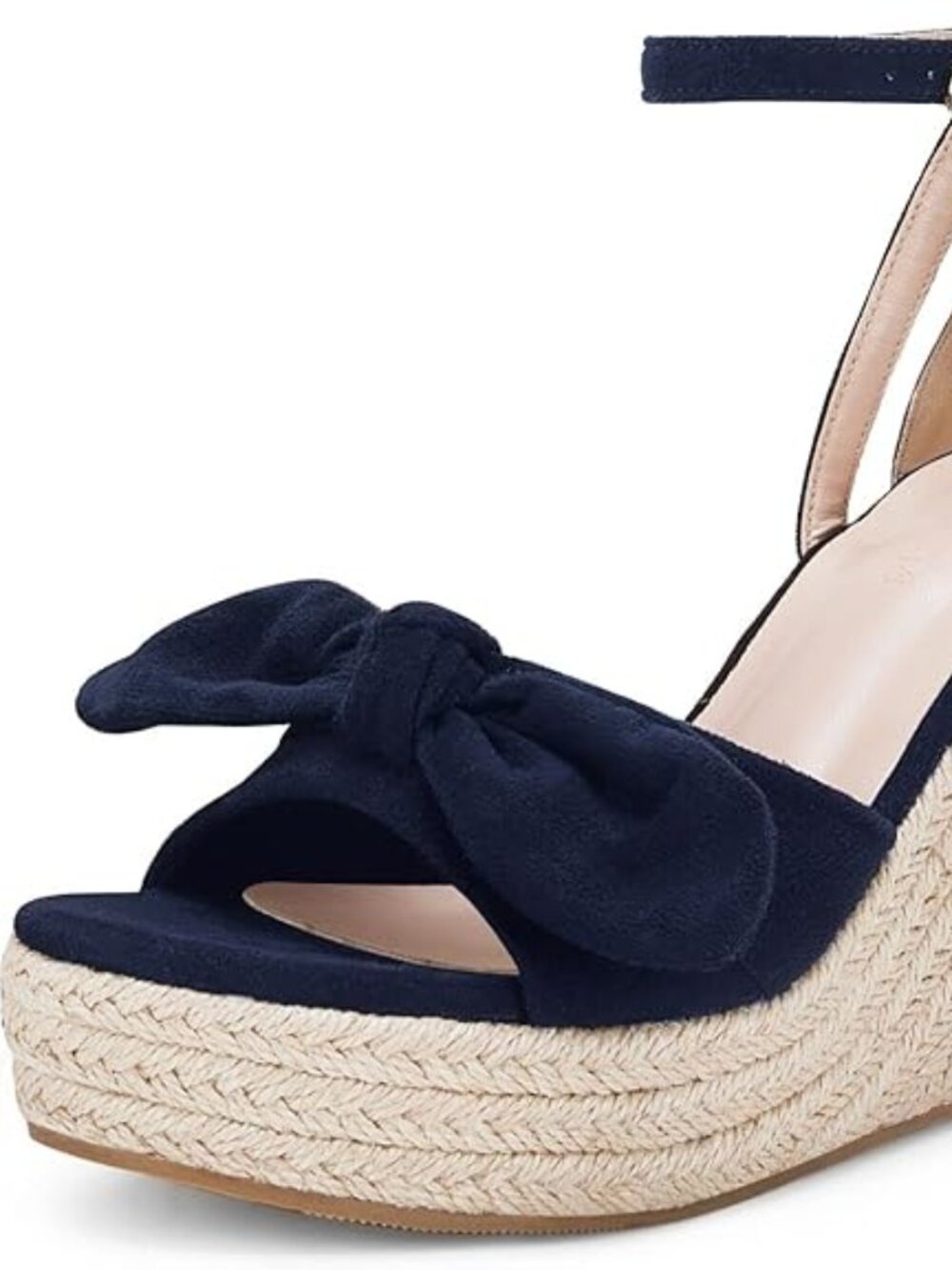 Womens Wedge Platform Sandals Cute Bowknot Open Toe Espadrille High Heels Buckle